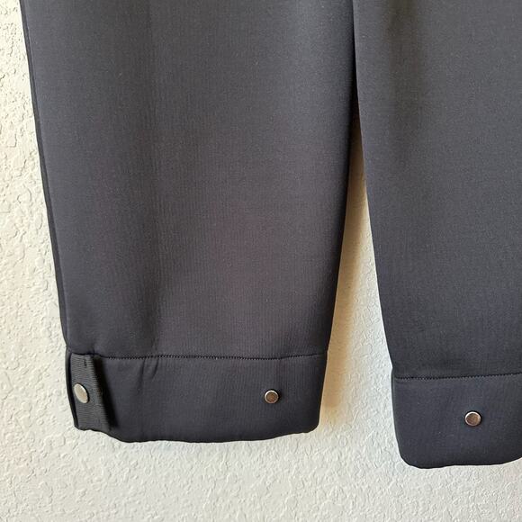 A DAY Trouser Pants Black MR Straight Leg Capri Stretch Minimalist - Picture 7 of 12